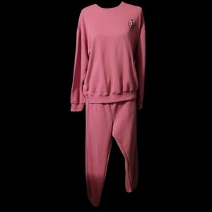NWT-Pink 2 Pc Set Women's Sweatshirt and Sweatpants Set